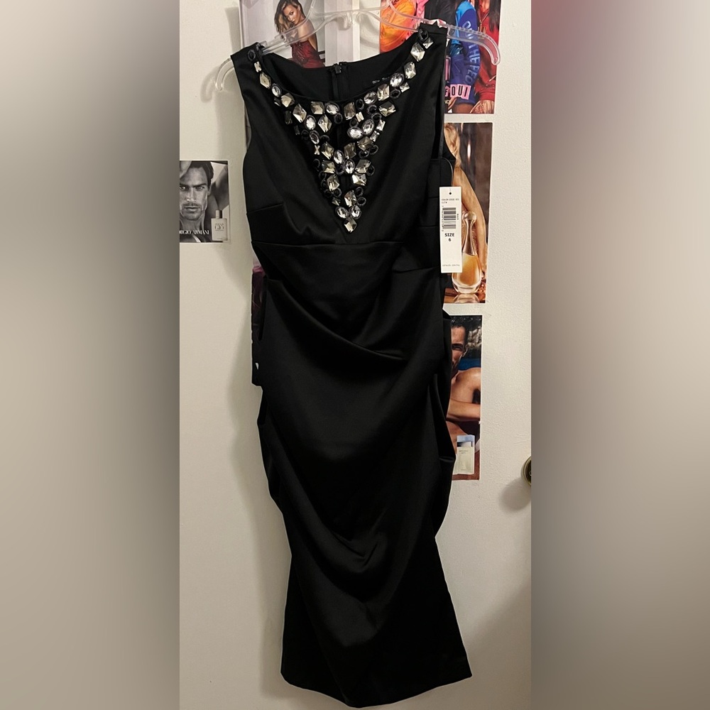 Blu Sage Black Dress with Jewel Accent